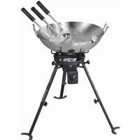 Complete Wok Set & High Power Burner - Outdoor Wok Set with Carbon Steel Wok (45cm)