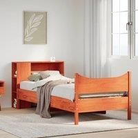 Bed Frame without Mattress Wax Brown 75x190 cm Small Single Solid Wood Pine