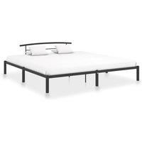 Bed Frame Black Metal 200x200 cm