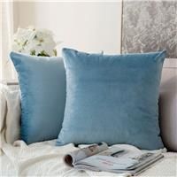 MIULEE Velvet Soft Soild Microfiber Decorative 16x16 40x40cm Blue 2