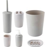 6-Piece Bathroom Accessories Set - White Or Grey