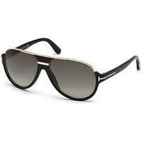 Tom Ford Men's FT0334 01P 59 Sunglasses, Black (Nero Lucido/Verde Grad)