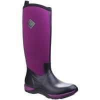 Muck Boots Women's Arctic Adventure Rain Boot, Black (Black/Maroon), 4 UK