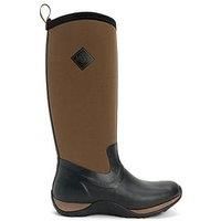 Muck Boots Women/'s Women/'s Arctic Adventure Rain Boot, Black Black Tan, 4 UK