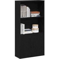 Bookcase Black Oak 60x24x120 cm Engineered Wood