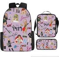 Taylor Swift Inspired Backpack And Lunchbox Set - 9 Styles - Black