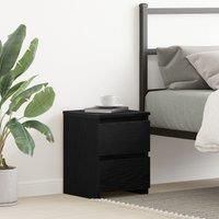 Bedside Cabinet with Drawers Black Oak 30x30x40 cm