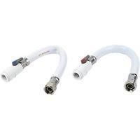JG Speedfit White Flexi Hose Speedfit x Union Nut with Service Valve
