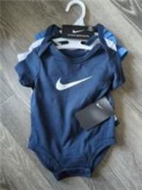 Nike Baby  Bodysuits Vests New Pack x3 Size Age 6 Months Blue
