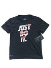 Nike Black JUST DO IT  sports t shirt boy size 5 6 years NWT