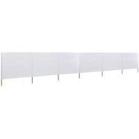 6-panel Wind Screen Fabric 800x80 cm White