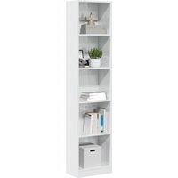 Bookcase High Gloss White 40x24x176 cm Engineered Wood