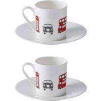 Victoria Eggs London Skyline Set Of 2 Espresso Cups And Saucers