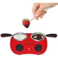 Total Chef Hot Chocolate Maker 2 Cooking Melting Pots with 17.6oz 500g Fondue Sets DIY Candy Deeping Set with 100+ Tools Kit Electric Chocolatier Machine Candy Cheese Melter Birthday Kids Party Red