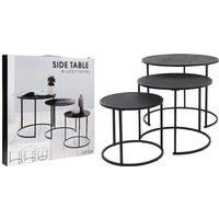 H&S Collection 3 Piece Side Table Set Black