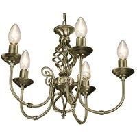 5 Light Antique Brass Classic Knot Twist Chandelier Ceiling Light Fitting by ...
