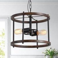 Farmhouse Lamp Caged Pendant Light High Adjustable Bronze 2 Lights
