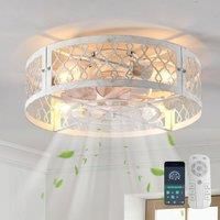 4 Lights Ceiling Fans with Lights 50cm Metal White