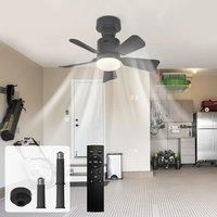 Garwarm Dimmable LED Screw in Ceiling Fan Light for Bedroom,45 cm Black