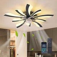 Modern Dimmable Black LED Ceiling Fan with Lights
