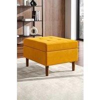 Modern Rectangular Tufted Velvet Footstool Storage Ottoman