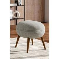 Flemming 54Cm Wide Linen Oval Footstool