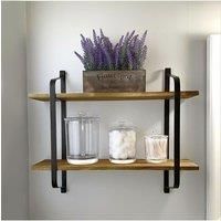 2 Tiers Industrial Style Wall Shelf