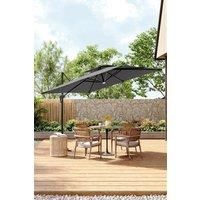 3m Square Cantilever Garden Parasol with LED Light