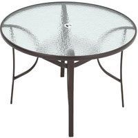 Tempered Glass Steel Garden Dining Table