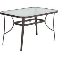 Tempered Glass Steel Garden Dining Table
