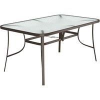 Tempered Glass Steel Garden Dining Table