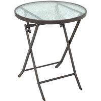 Round Tempered Glass Steel Garden Dining Table