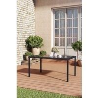 Rectangular Rustic Wicker Garden Dining Table