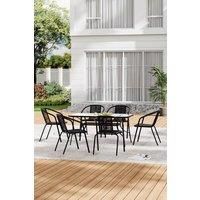 150Cm Rectangle 6 - Person Long Dining Set