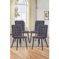 4Pcs Tufted Armless Dining Chairs
