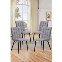 Tufted Modern Armless Dining Chairs Set of 4