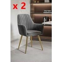2Pcs Modern Velvet Upholstered Dining Chairs