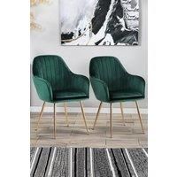 2Pcs Modern Velvet Upholstered Dining Chairs