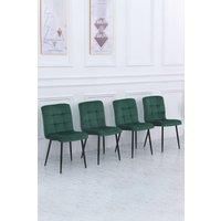 4Pcs Modern Frosted Velvet Dining Chairs
