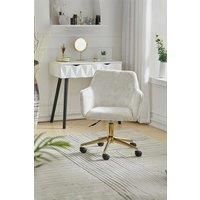 Velvet Upholstered Home Office Swivel Chair