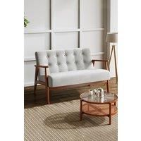 Solid Wooden Frame Upholstered Tufted Sofa