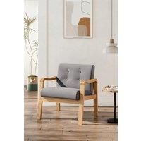 Upholstered Armchair with Wood Frame