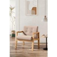 Upholstered Armchair with Wood Frame