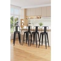 4Pcs Set Industrial Style High Chair Bar Stool