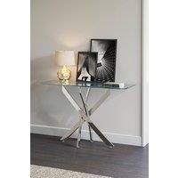 40cmD Stylish Tempered Glass Coffee Table Rectangular Dining Table with Chrome Cross Legs