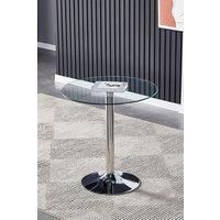 Round Clear Glass Top Dining Table
