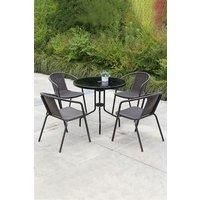 Rattan Stacking Garden Chairs Set of 4