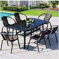 Rattan Stacking Garden Chairs Set of 6
