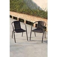Rattan Stacking Garden Chairs Set of 2
