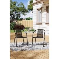 Rattan Stacking Garden Chairs Set of 2
